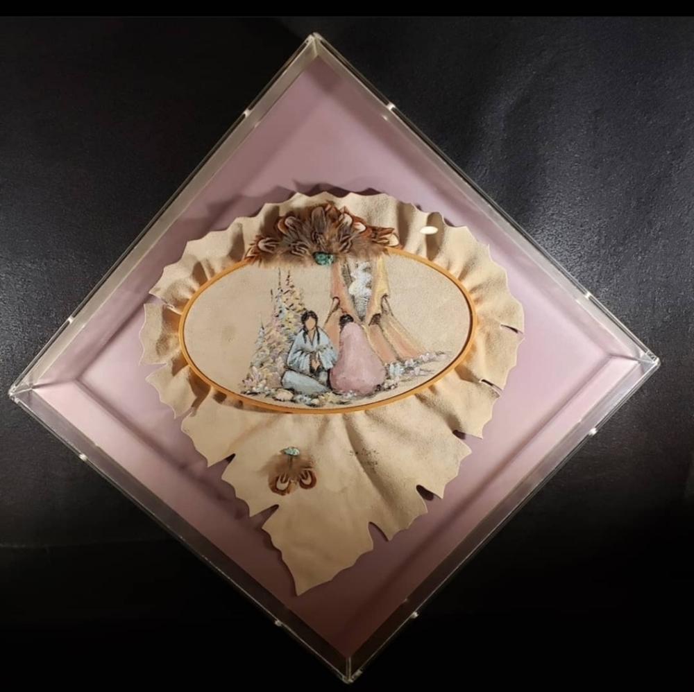 Native American Painting On Suede by Sue Weaver "Morning Star".